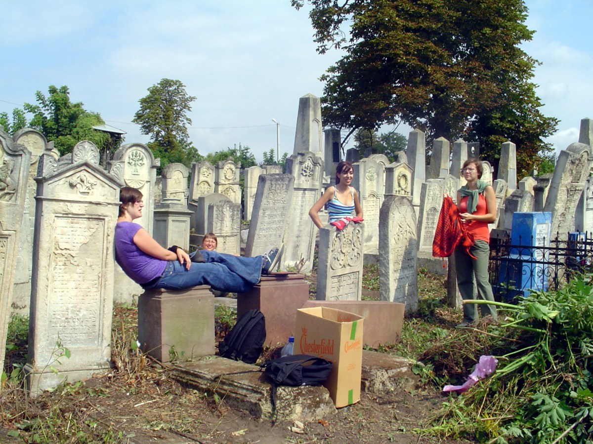 Volunteers having a break