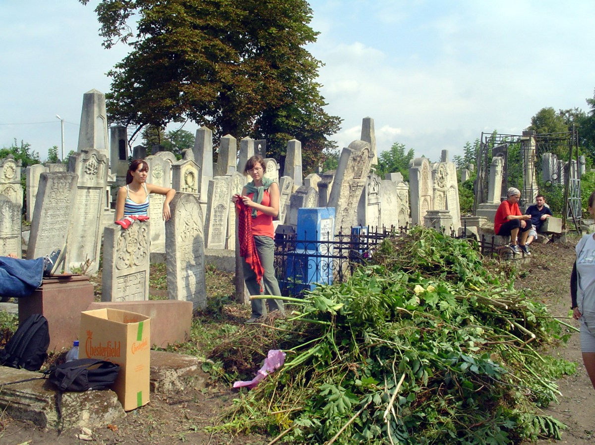 Volunteers having a break