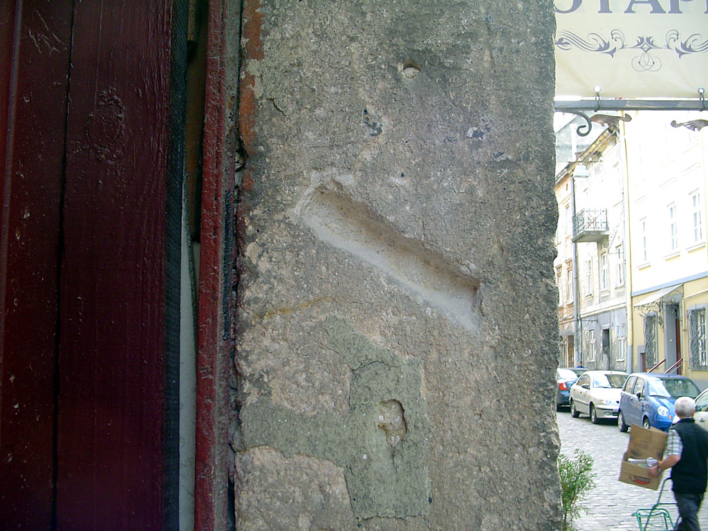 traces of a mezuzah in Lviv (Lwow, Lemberg)