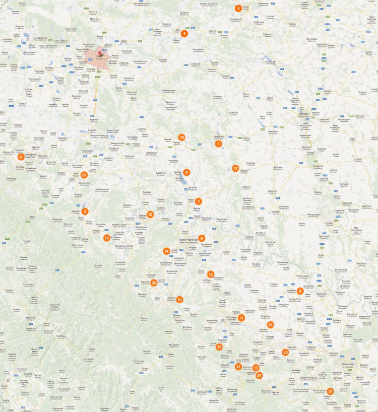 Travel plan Galicia and Bukovina 2013