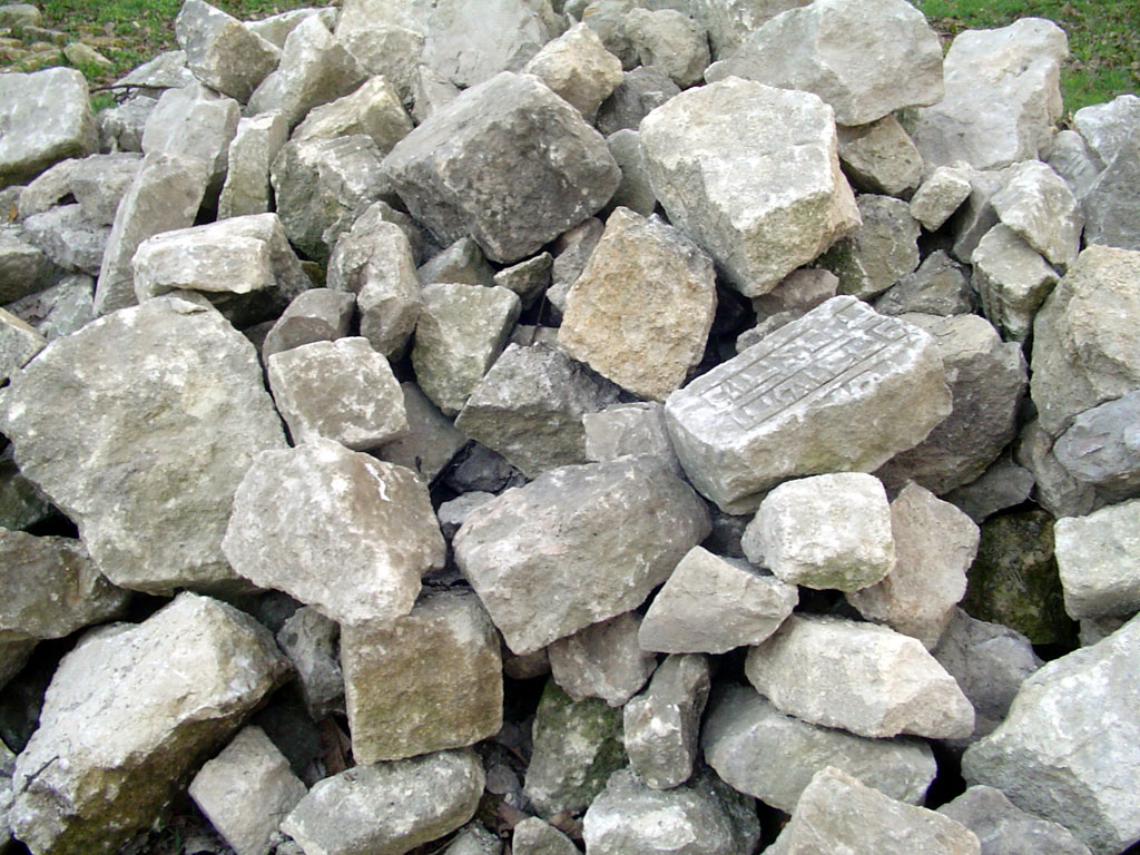Lviv - fragments of Jewish grave stones, April 2013