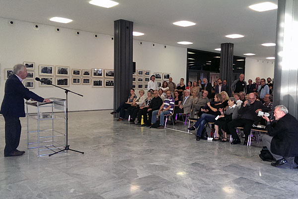 Exhibition opening, Cologne, September 17, 2014. Prof Dr Jürgen Wilhelm speaking. Photo: Jürgen Ertelt