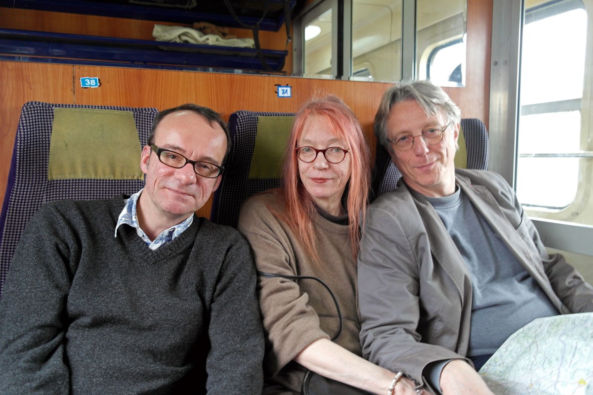 On the train to Suceava - Achim, Petra and me