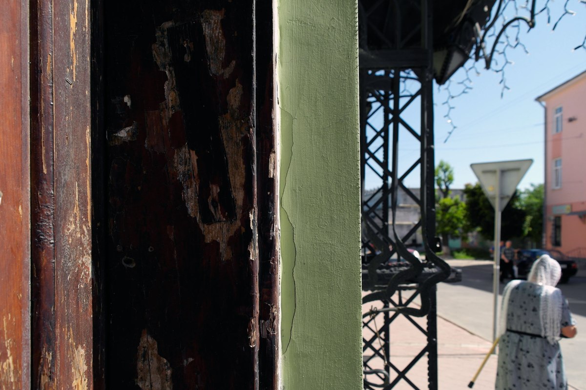 Zhovkva - trace of a mezuzah