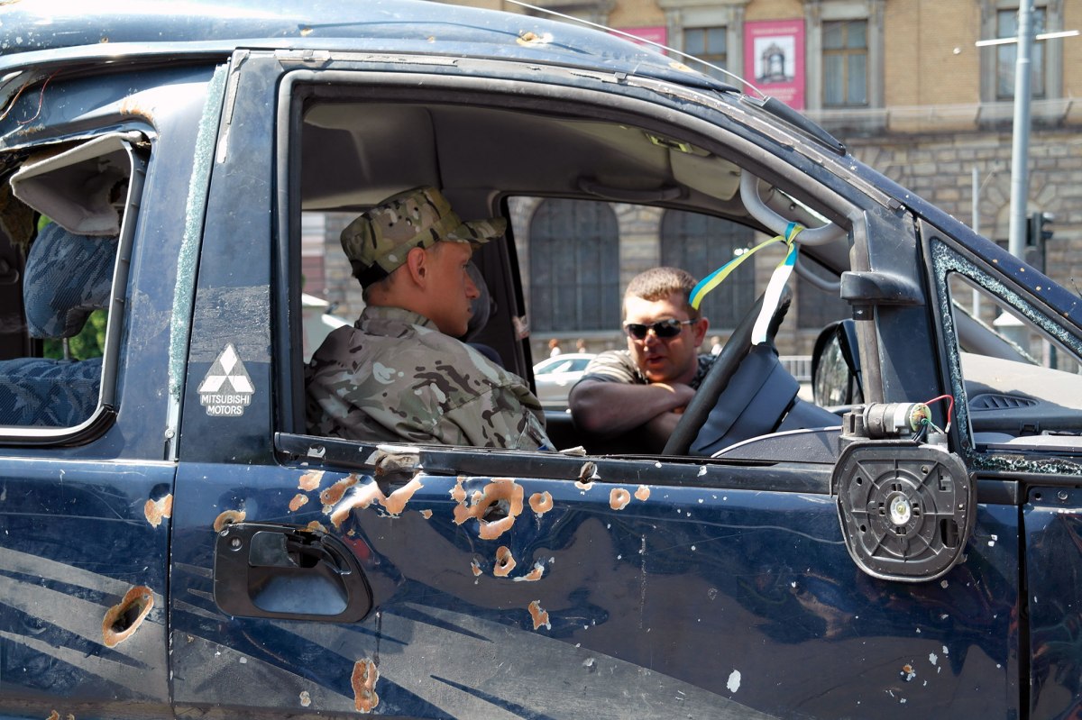 Promotional stand of an voluntary battalion