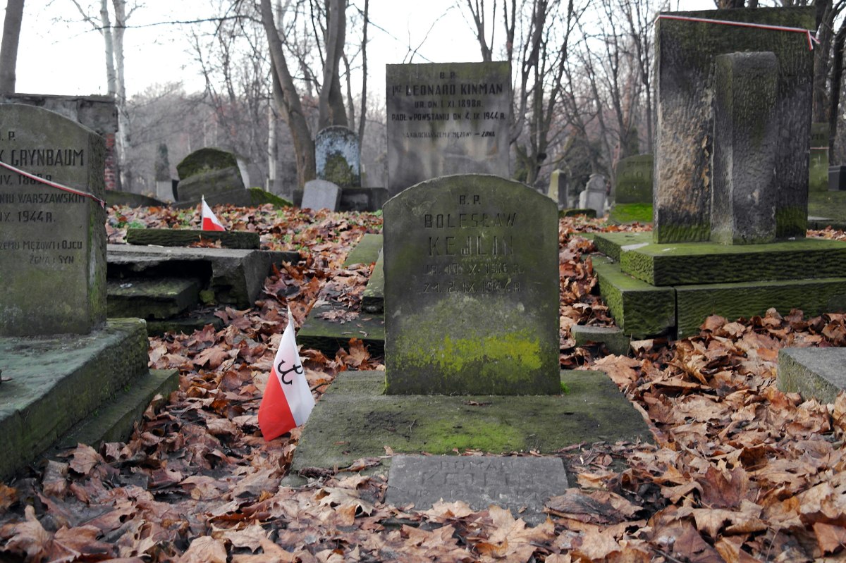 Warsaw - Jewish cemetery at Okopowa Street - grave of a Warsaw uprising fighter