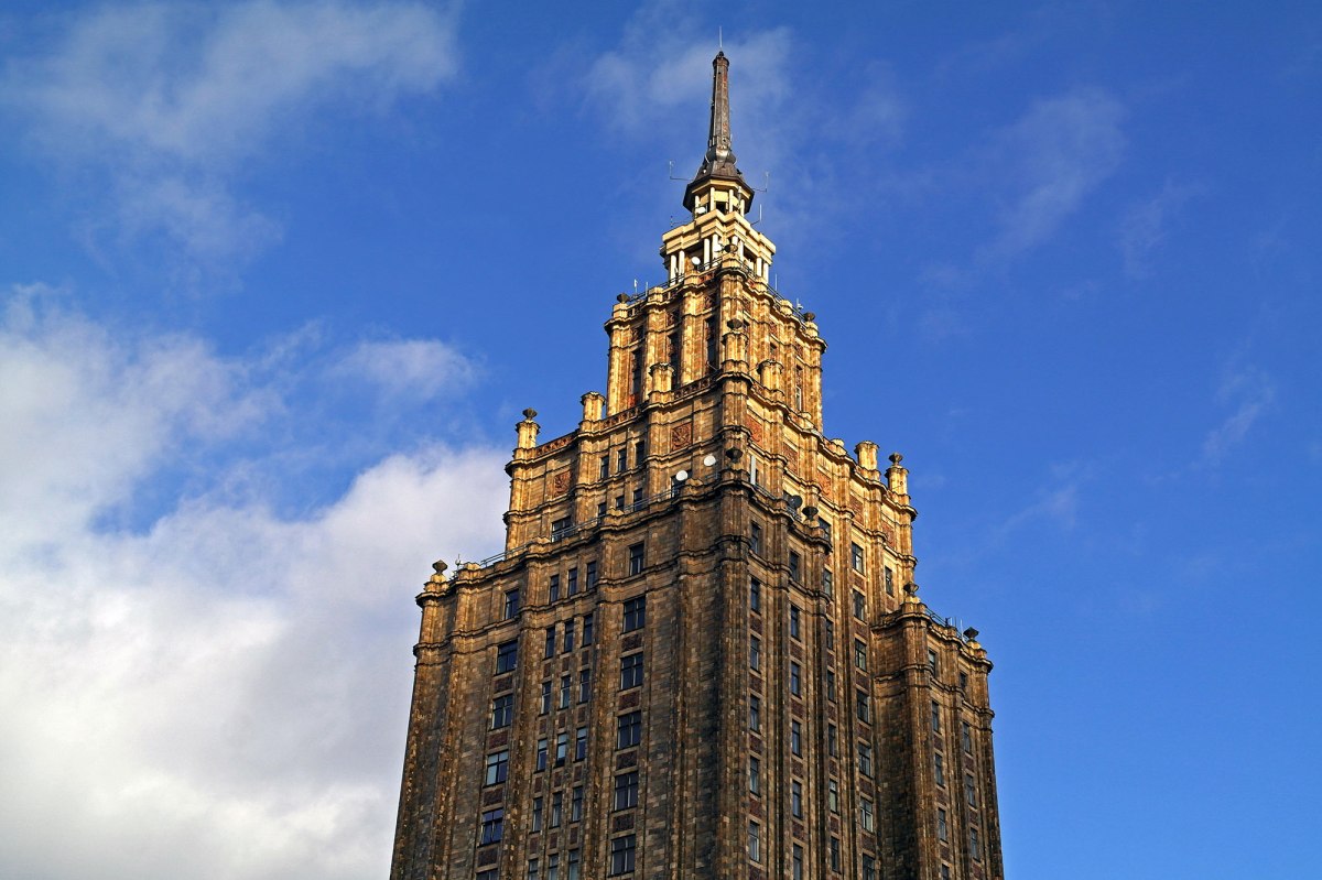 A Soviet style tower dominates Moscow suburb