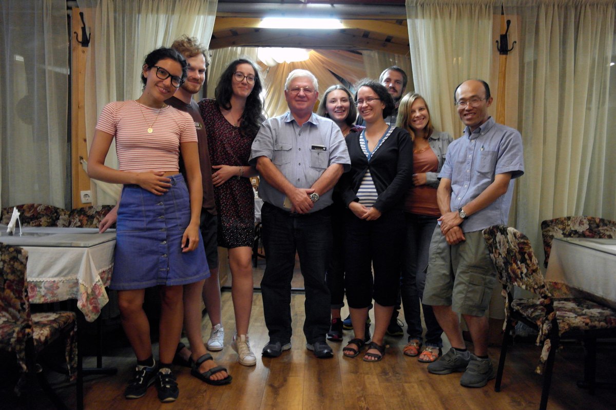 The volunteers with Arthur