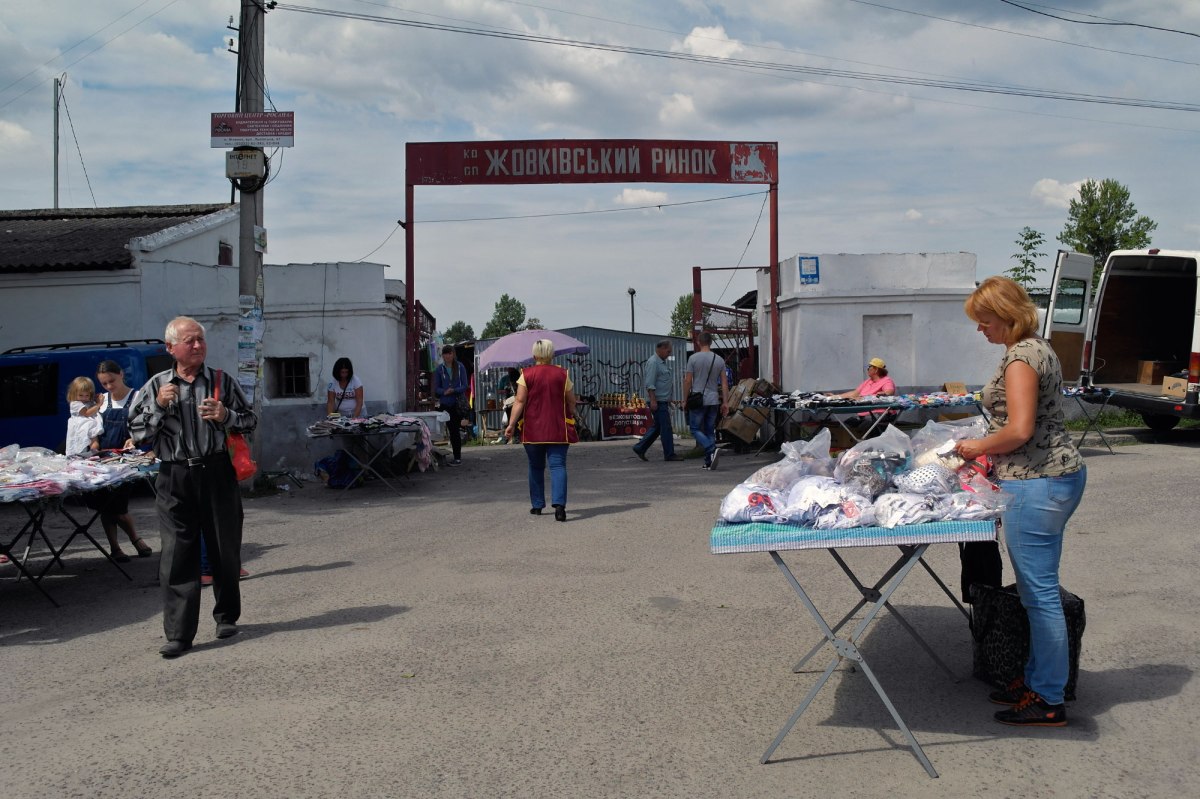 Zhovkva market - formerly the Jewish cemetery