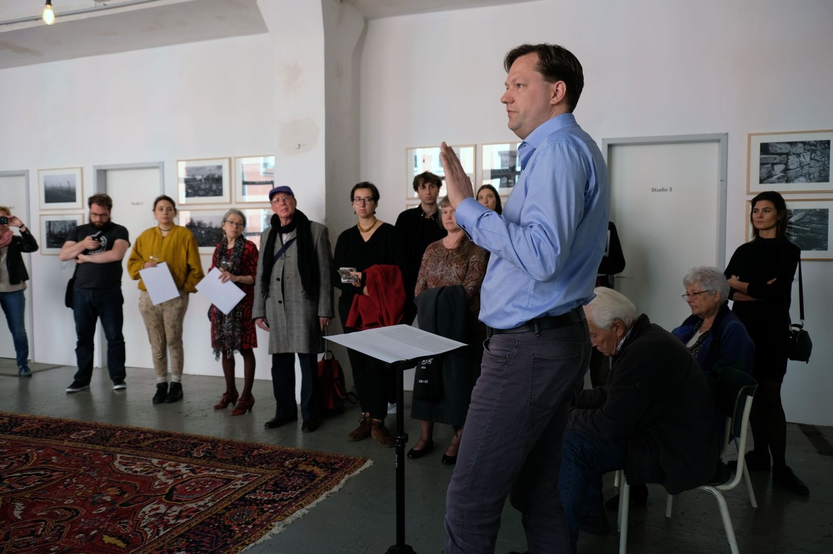 Exhibition opening at Stillpoint Spaces Berlin - Adam Kerpel-Fronius speaking