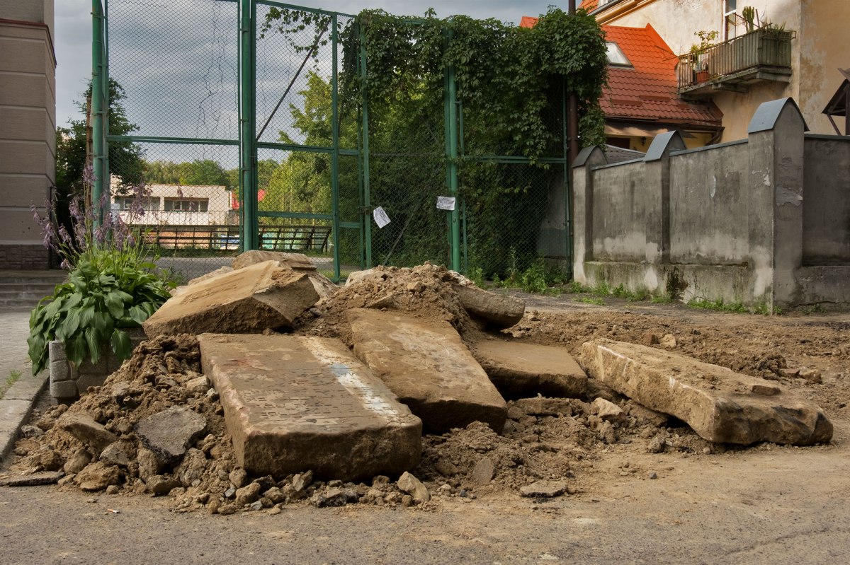Jewish tombstones from a construction ground in Lviv