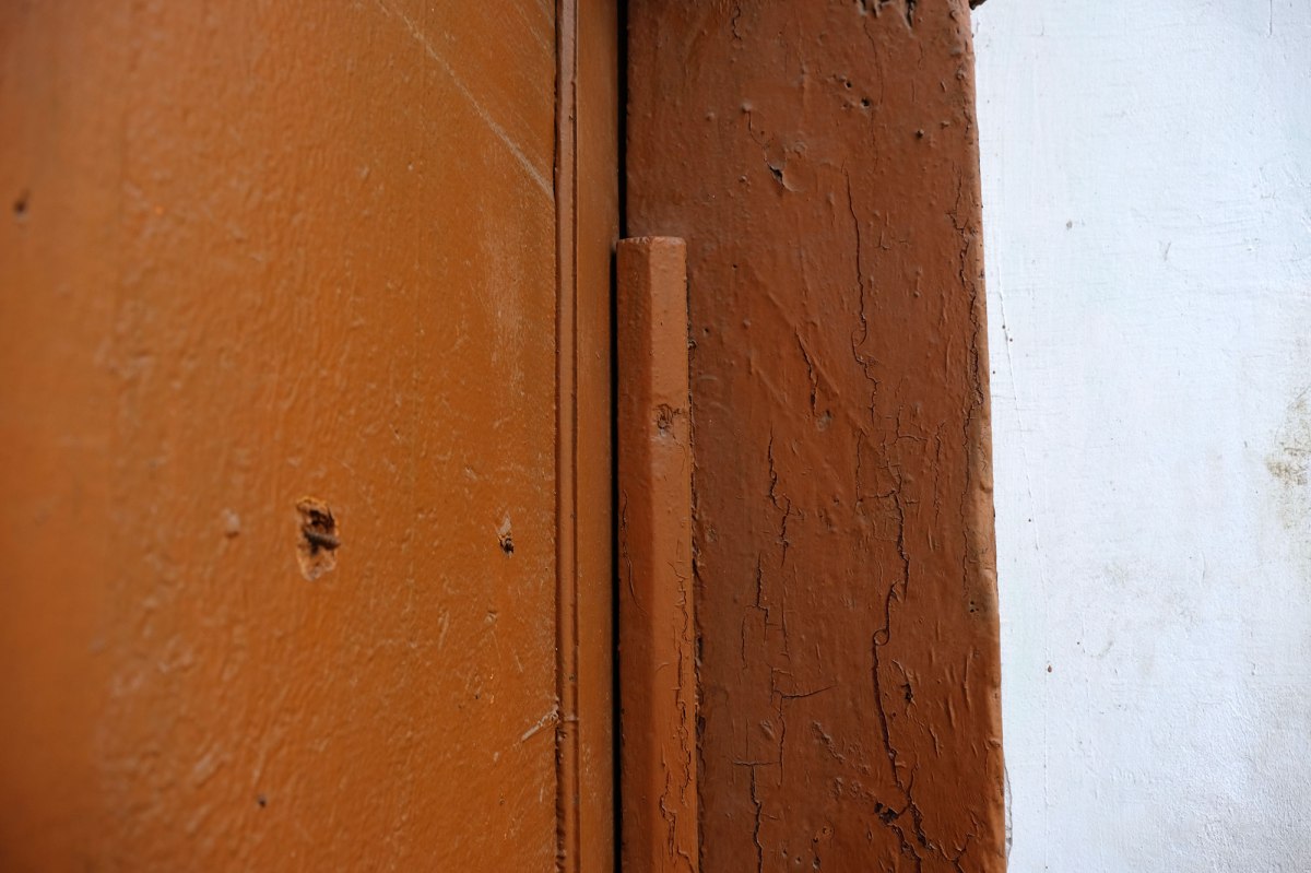 Stryi - trace of a mezuzah in the former Jewish quarter