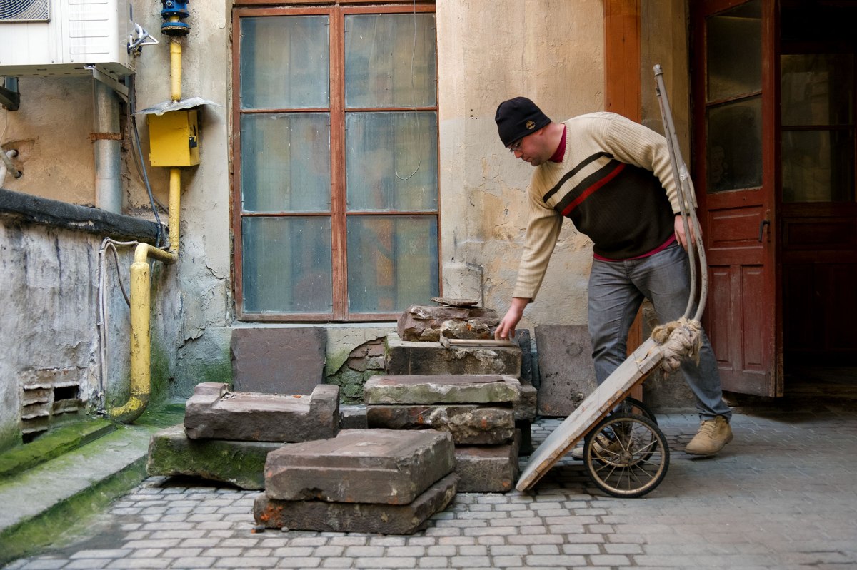 Saving Jewish tombstones at Halytska Square 15 in Lviv