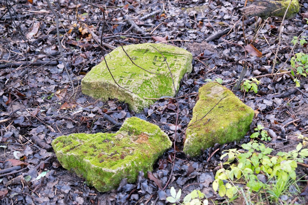 Komarno - fragments of tombstones from a construction ground returned to the Jewish cemetery