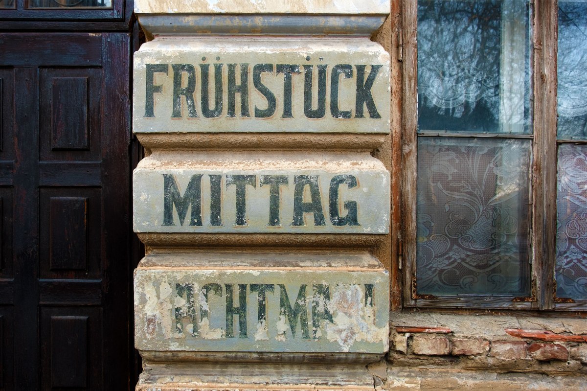 Sambir - restaurant sign from the Austrian period
