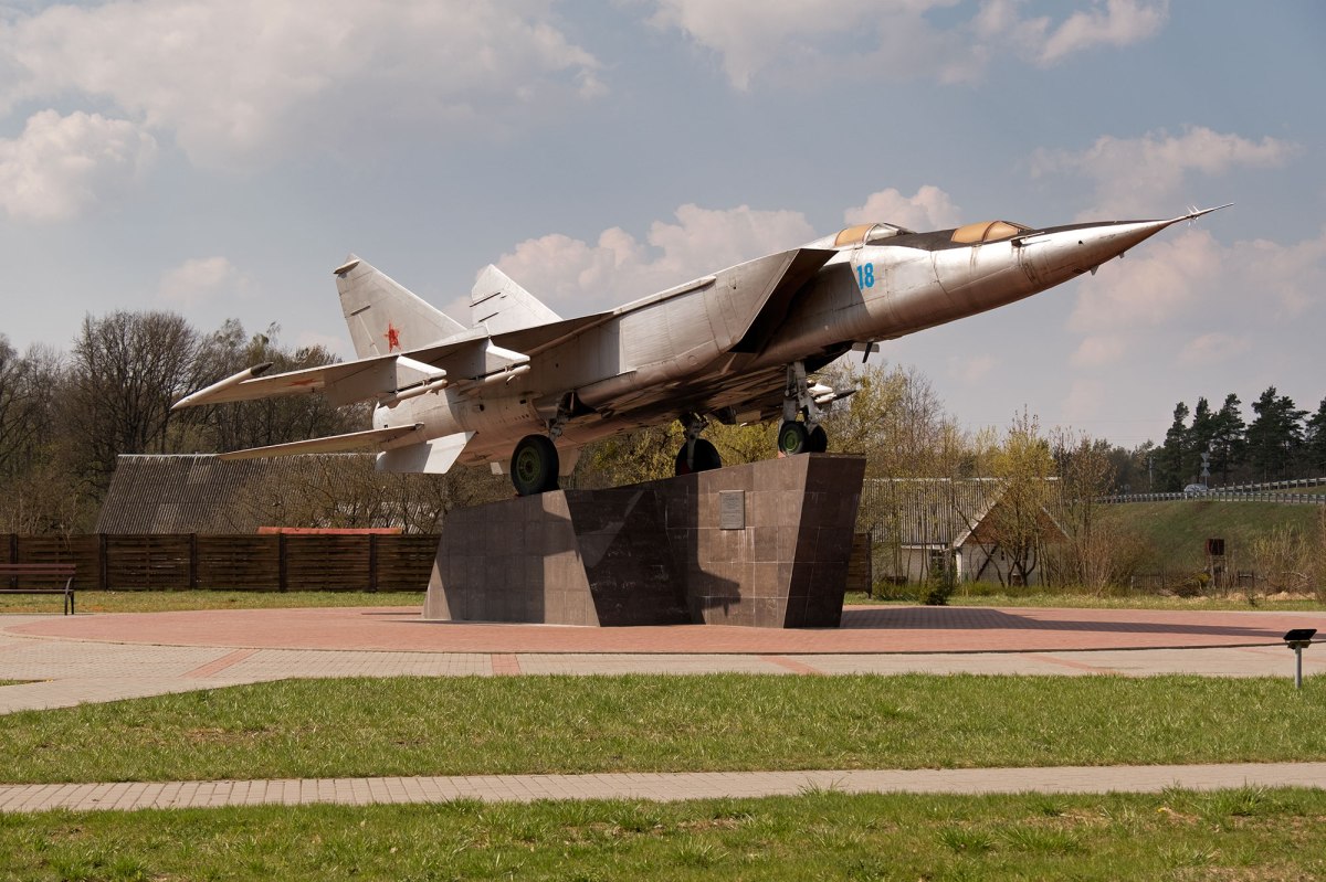On the road - monument for a Soviet long distance bomber