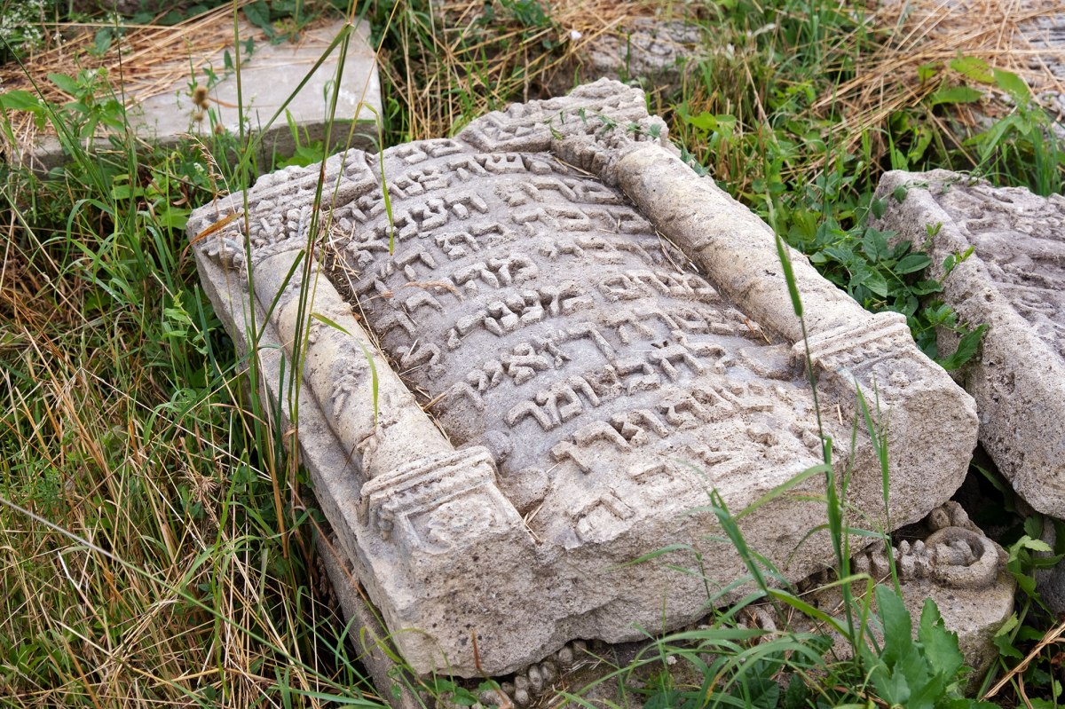 Radekhiv - fragments of Jewish tombstones at the Christian cemetery