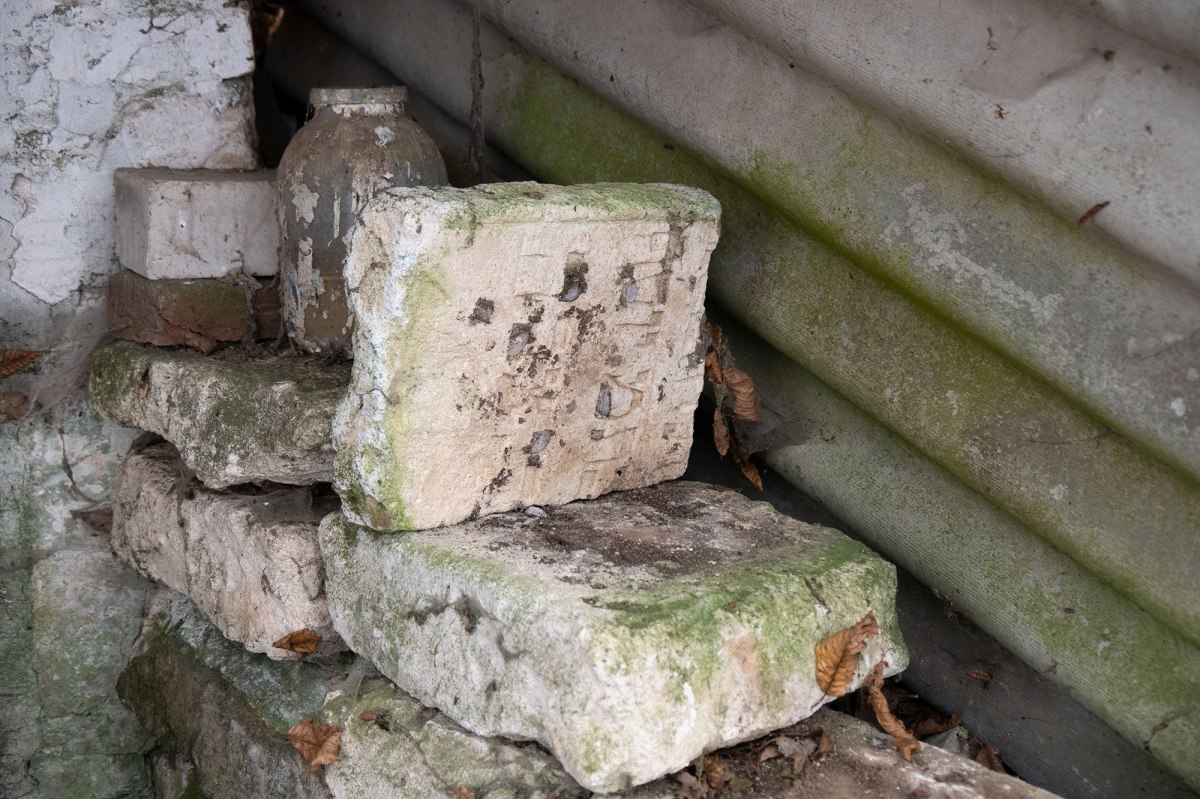 Pomoriany - cold storage made from Jewish tombstones
