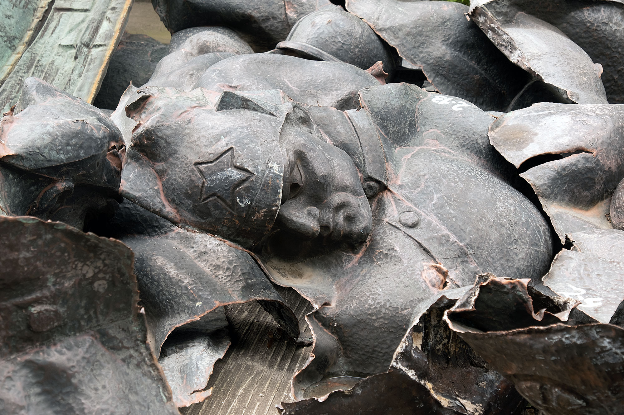 Lviv - Fragments of a Soviet monument at the Territory of Terror memorial site
