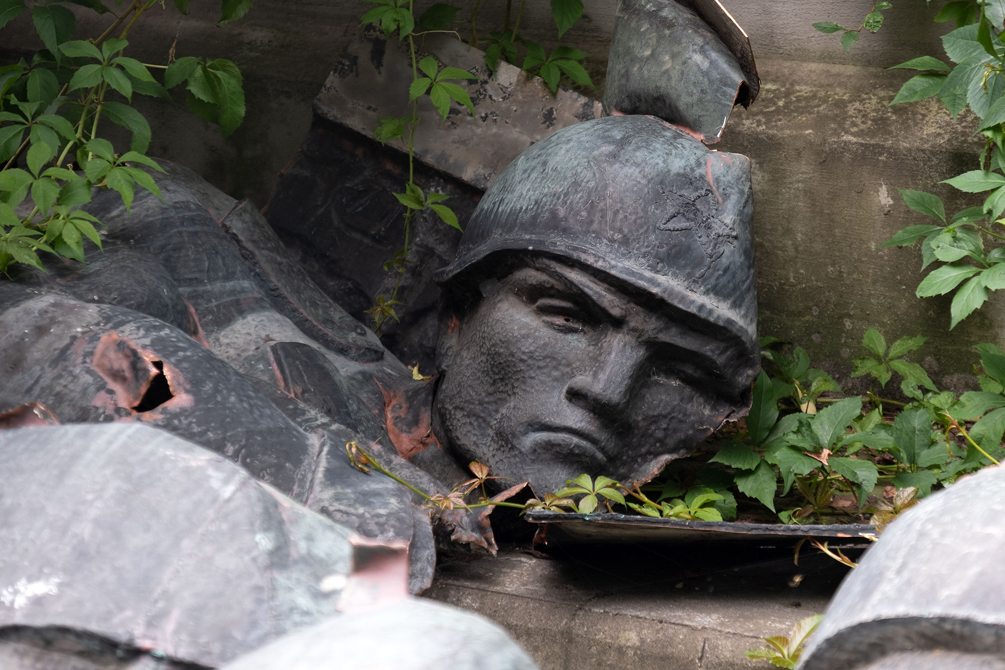 Lviv - Fragments of a Soviet monument at the Territory of Terror memorial site