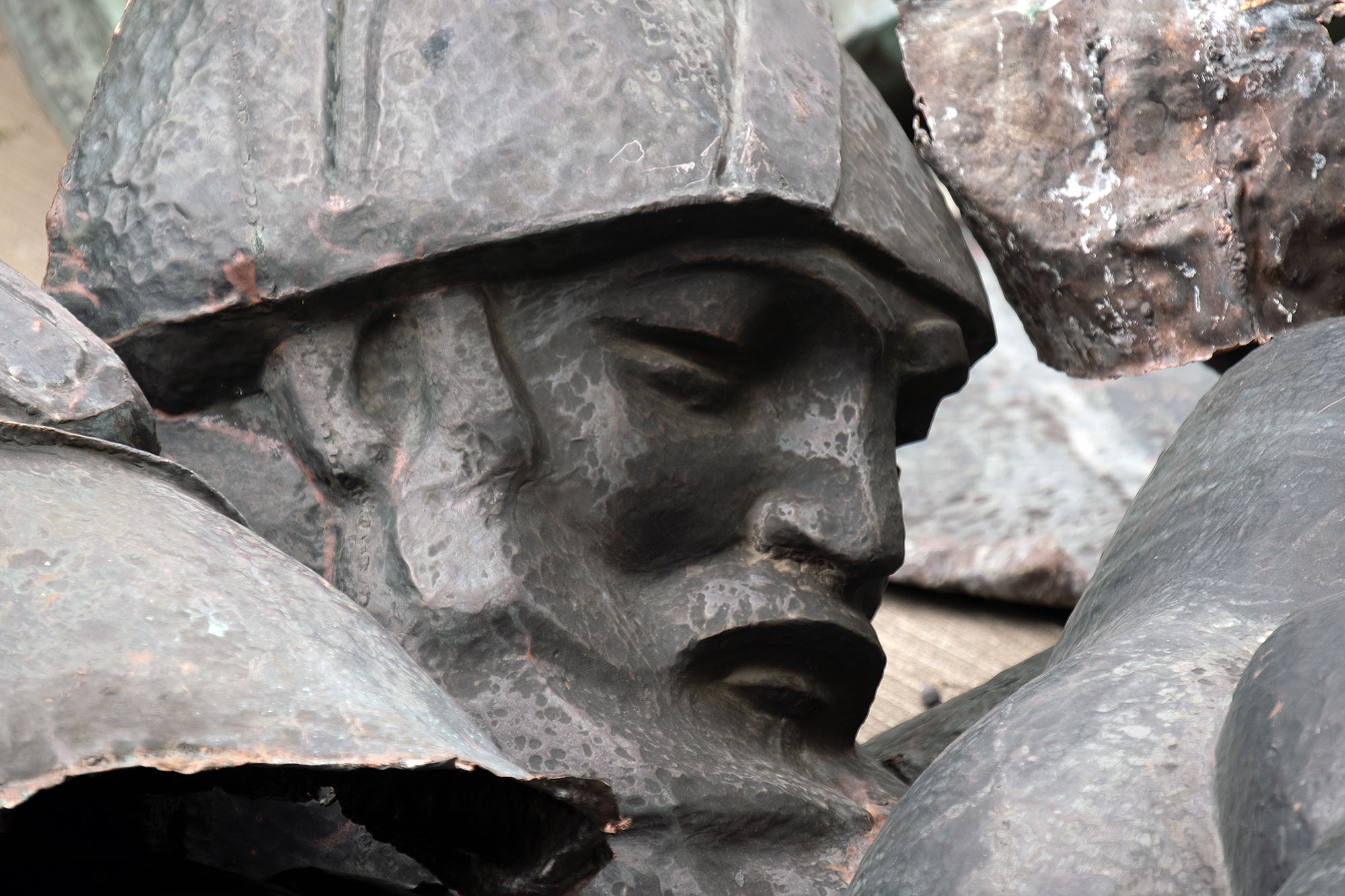 Lviv - Fragments of a Soviet monument at the Territory of Terror memorial site