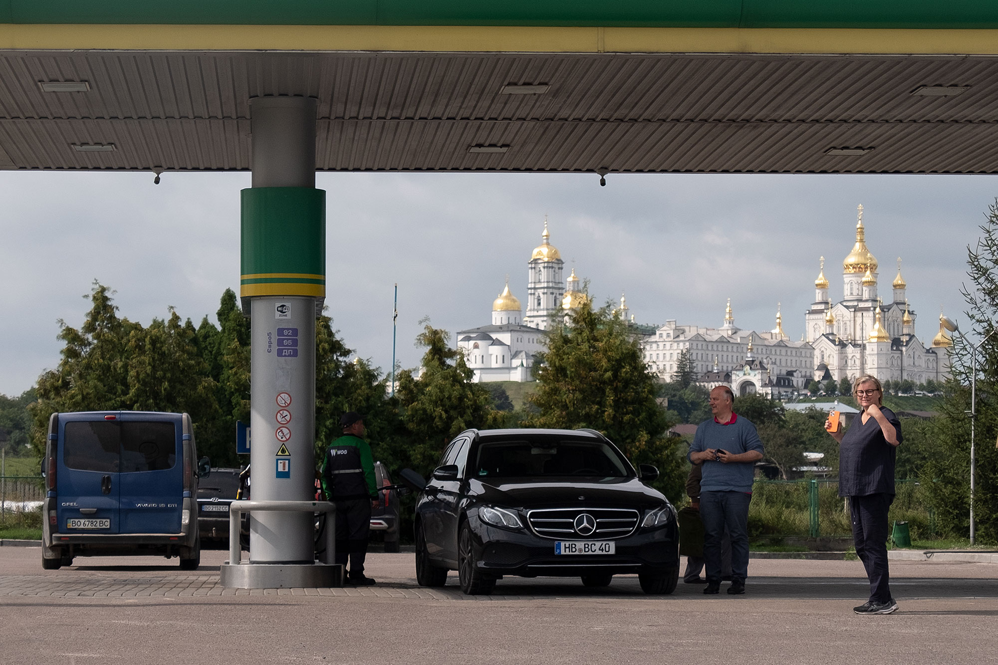 Pochaiv - Break at a gas station