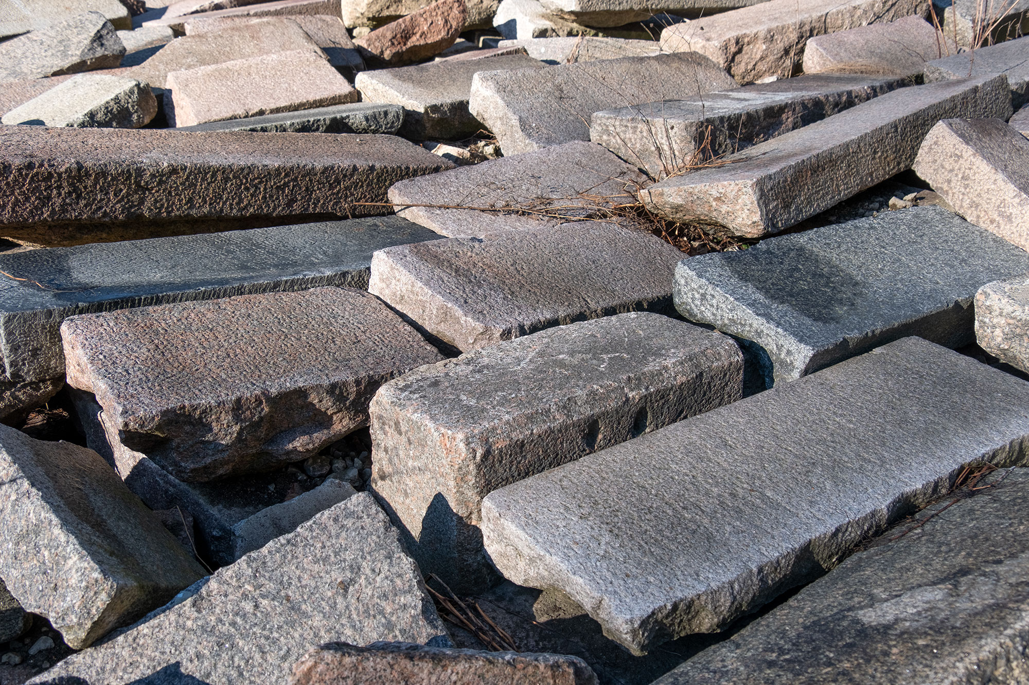 Vilnius - returned tombstones next to the Jewish cemetery in Užupis
