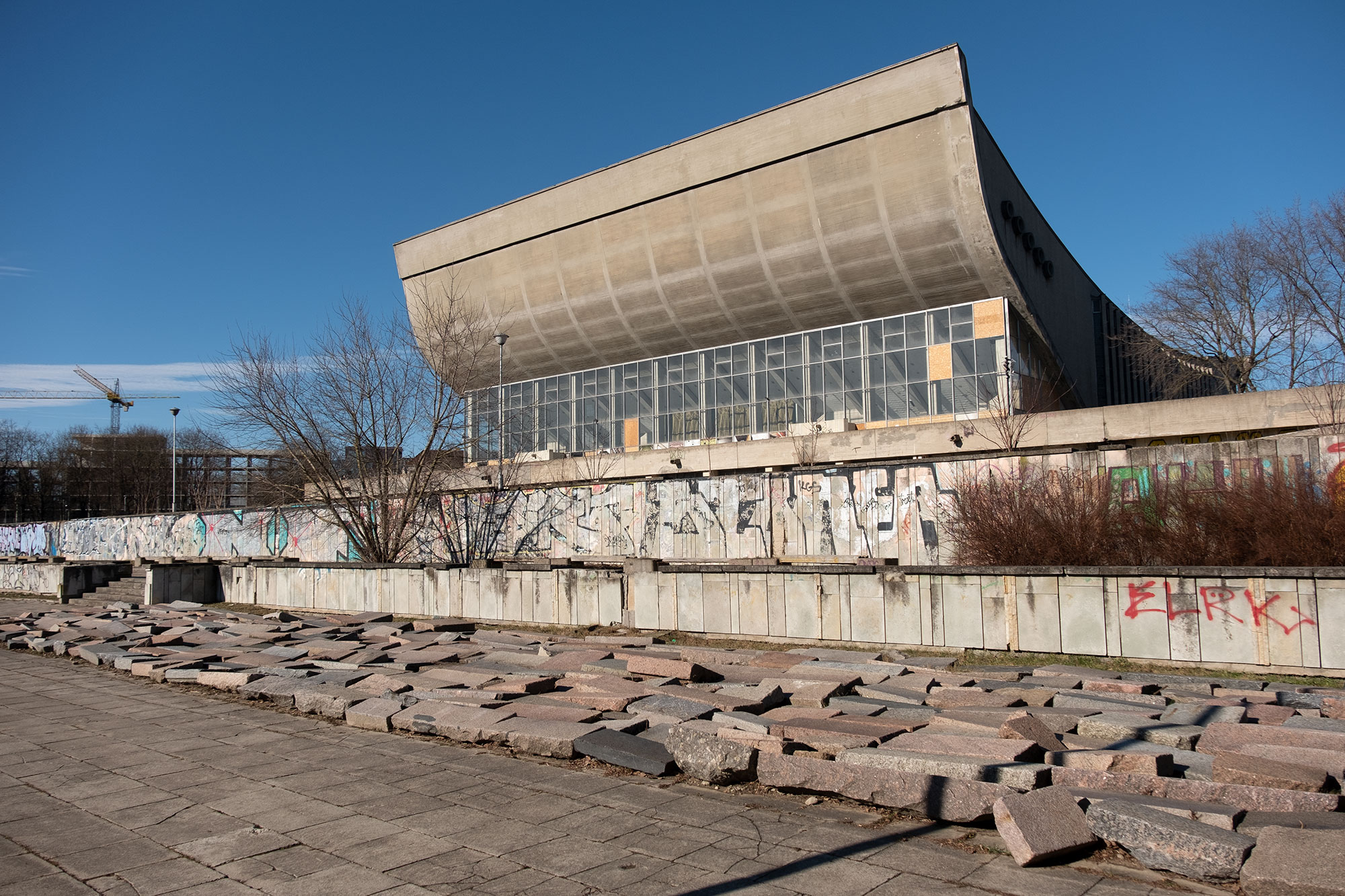 Vilnius - returned tombstones next to the old Jewish cemetery