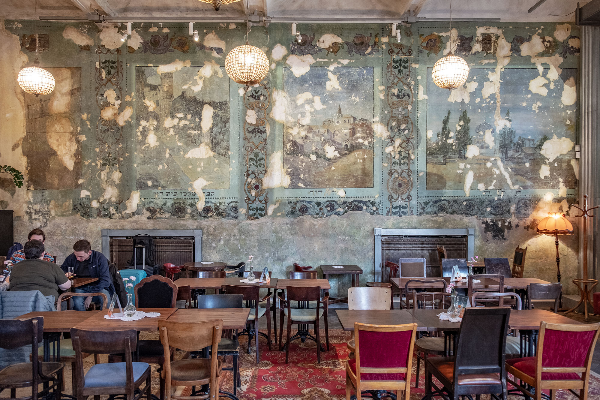 Mural of a former beith midrash, now a bar